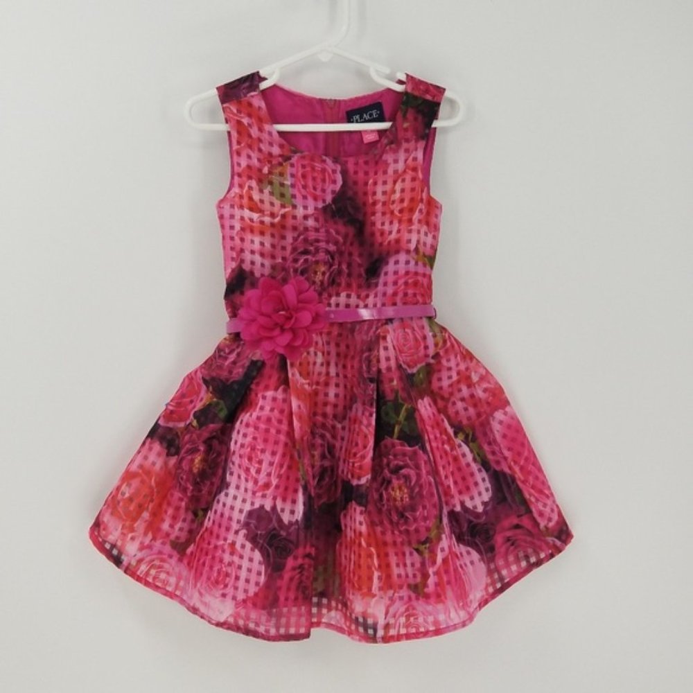 Children's Place Sleeveless Floral Flare Dress 4T